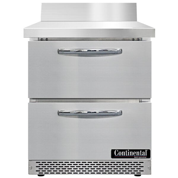 A Continental worktop refrigerator with two drawers.
