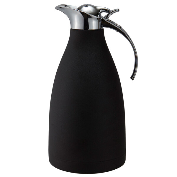 A black and silver Bon Chef insulated stainless steel server with a metal handle.