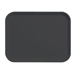 A black rectangular Cambro Camlite tray.