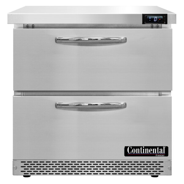 A Continental undercounter freezer with two drawers.