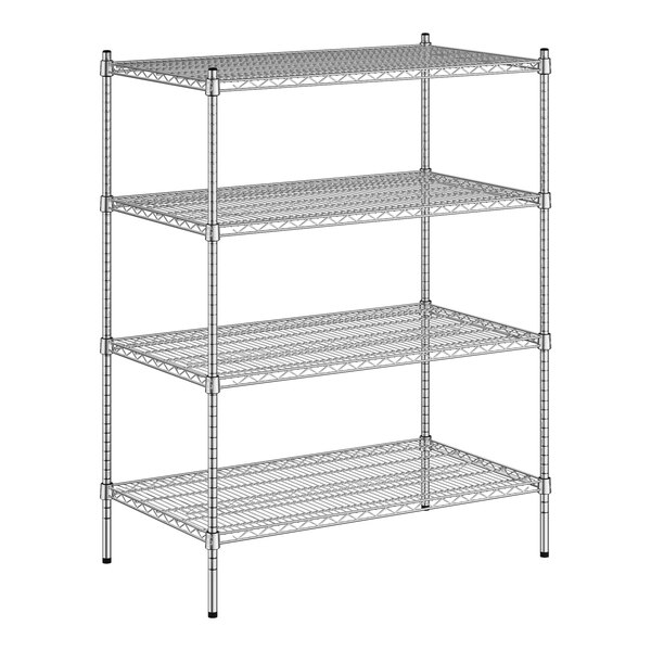 A Regency chrome wire shelving kit with four shelves.