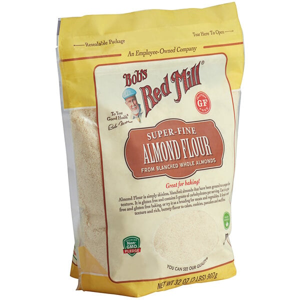 A case of Bob's Red Mill Super-Fine Blanched Almond Flour with 4 bags inside.