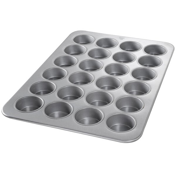 A Chicago Metallic jumbo muffin pan with 24 cupcake holes.