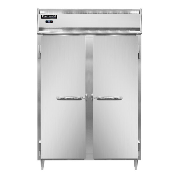 A white Continental Refrigerator with two open doors.