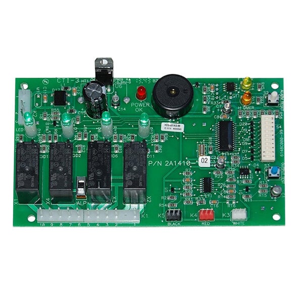 A green Hoshizaki controller board with many small components.