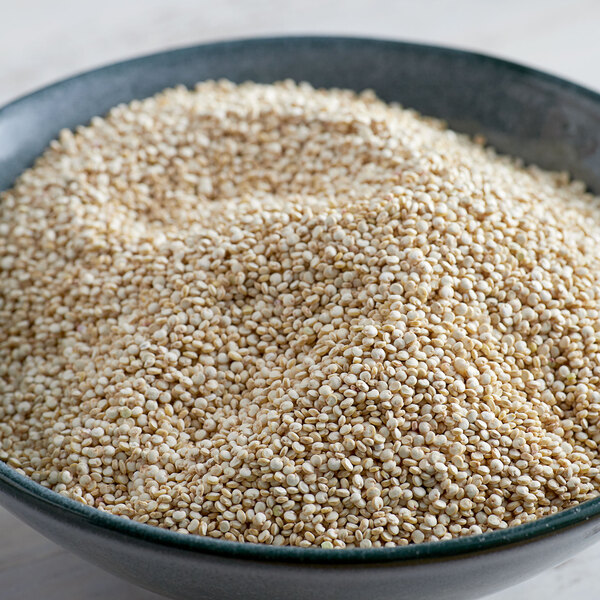 A bowl of Bob's Red Mill organic white quinoa.