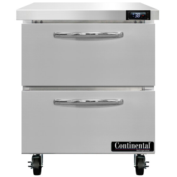 A Continental undercounter refrigerator with two drawers.