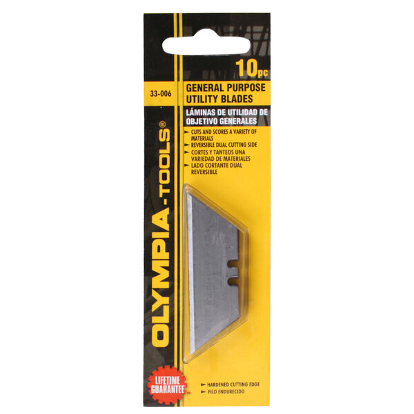 A package of Olympia Tools general purpose utility knife blades.