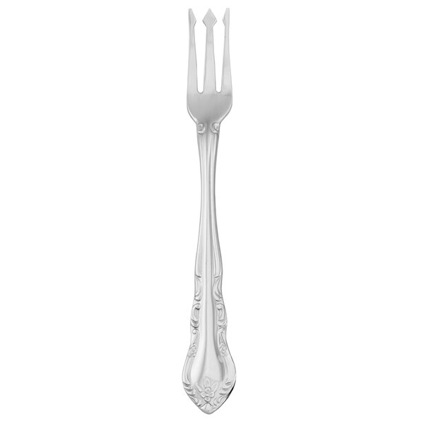 A silver Walco Discretion cocktail fork.