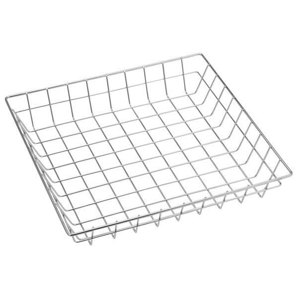 An American Metalcraft stainless steel wire basket with a wire handle on a white background.