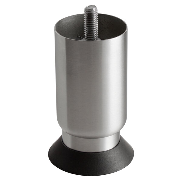 A stainless steel cylindrical leg with a screw.