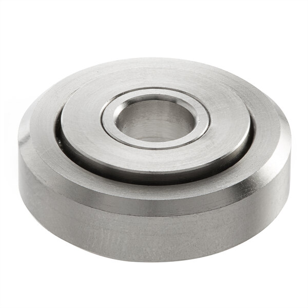 A stainless steel ServIt bearing guard with a single round ring.