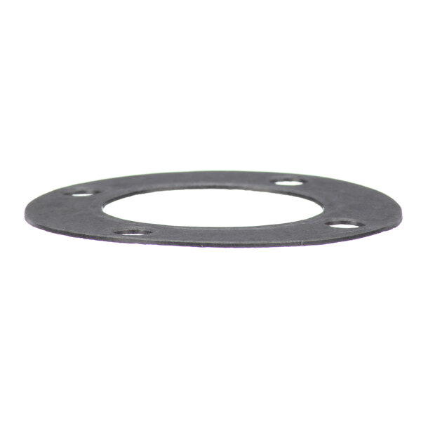 A black gasket with holes in a circle.