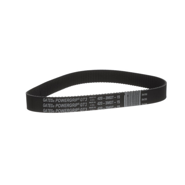 A black Vitamix belt with white text and a white stripe.