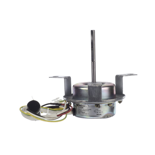 A small metal Accurex motor with wires on top.