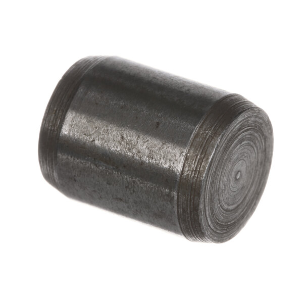 A black metal Hobart dowel with a small hole in it.