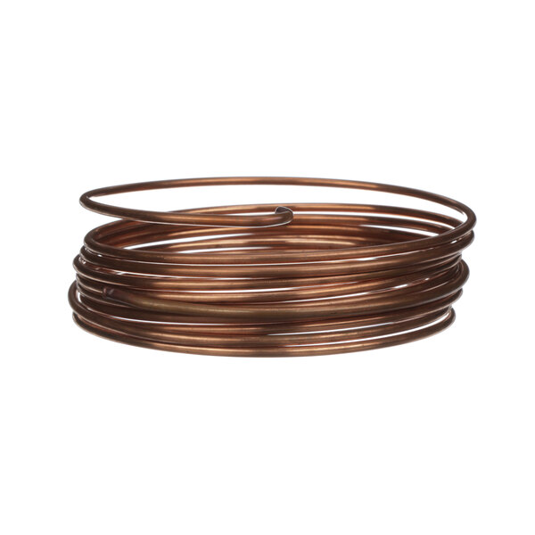 A close-up of a coil of copper wire.