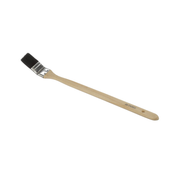 A Schaerer brush with a wooden handle and black bristles.