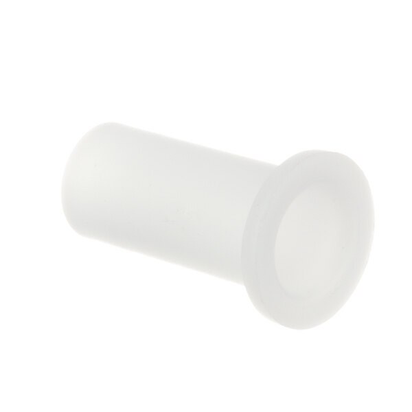 A close-up of a white plastic tube with a round top.