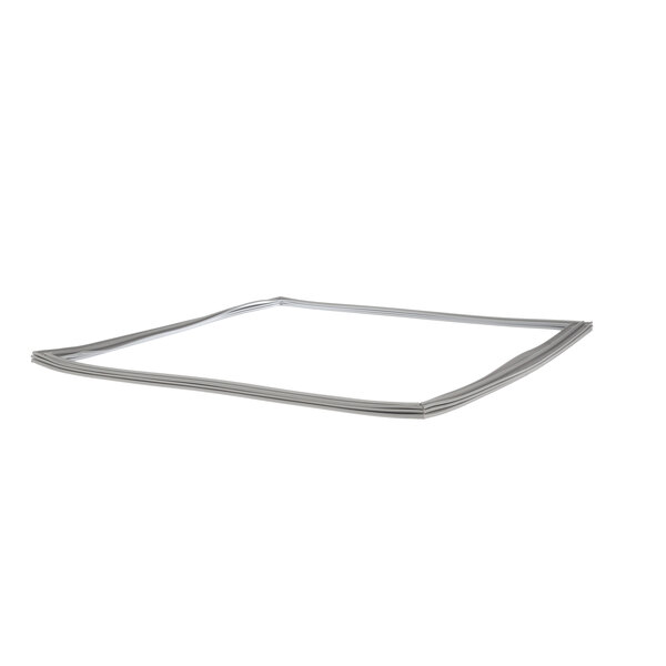 A square metal door gasket with a white background.