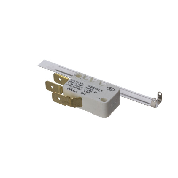 A white Vollrath switch with gold metal brackets.