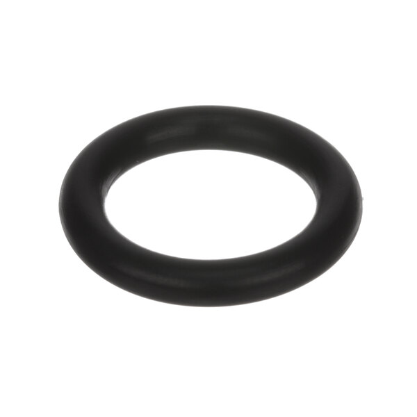 A black rubber Hobart O ring on a white background.