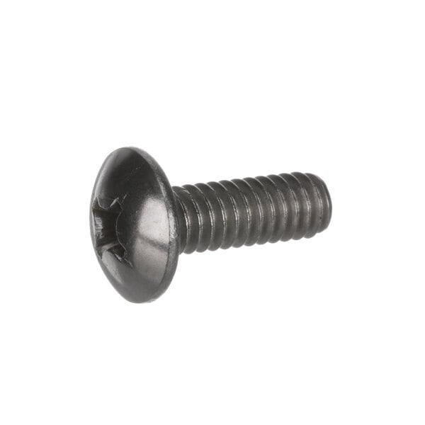 A Bakers Pride machined stainless steel screw with a truss head.
