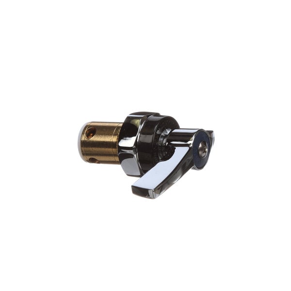 A black and gold metal valve kit for a faucet handle.