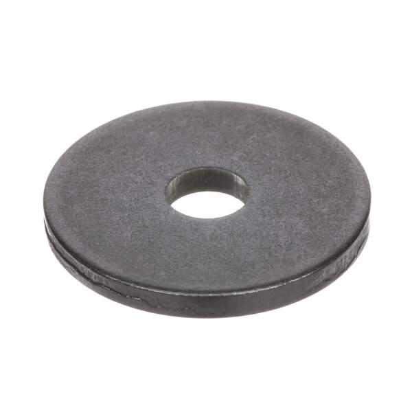 A round black Hobart washer with a hole in the middle.