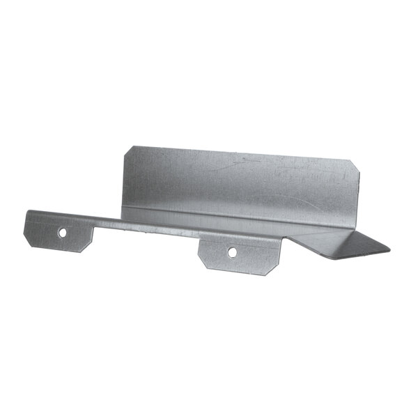A Delfield metal support shelf for a condiment pan with two holes in it.