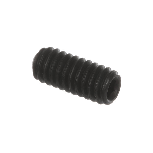 A close-up of a black Hobart screw.