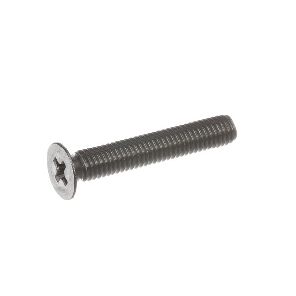 A close-up of an Alto-Shaam stainless steel screw.
