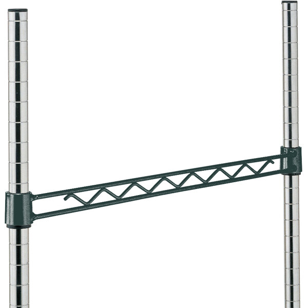 A Metro smoked glass hanger rail with metal ends.