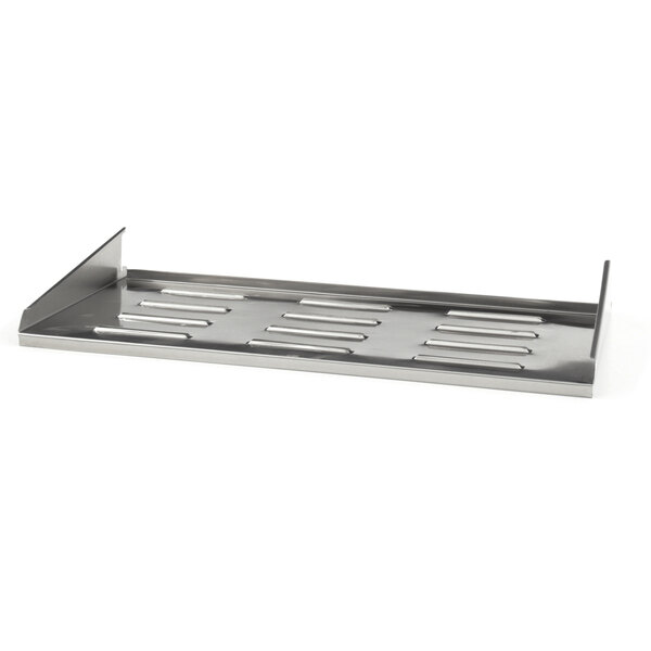 A stainless steel Tor Rey lower shelf with four holes.