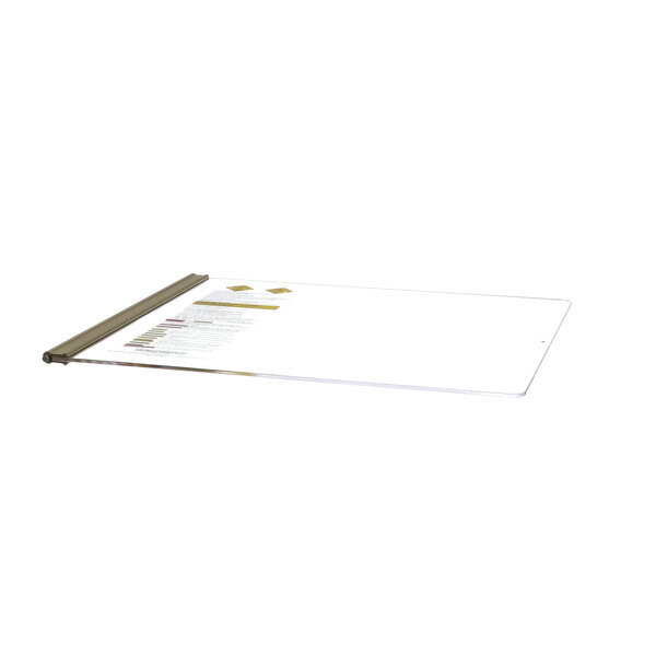 A white clipboard with a white sheet on top.