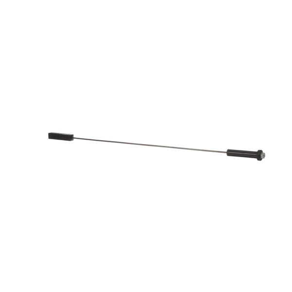 A long black metal rod with a long handle.