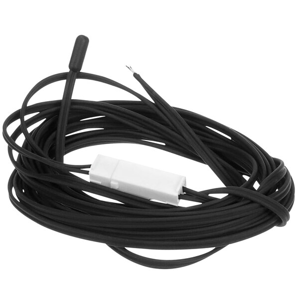 A black cable with a white plastic connector.