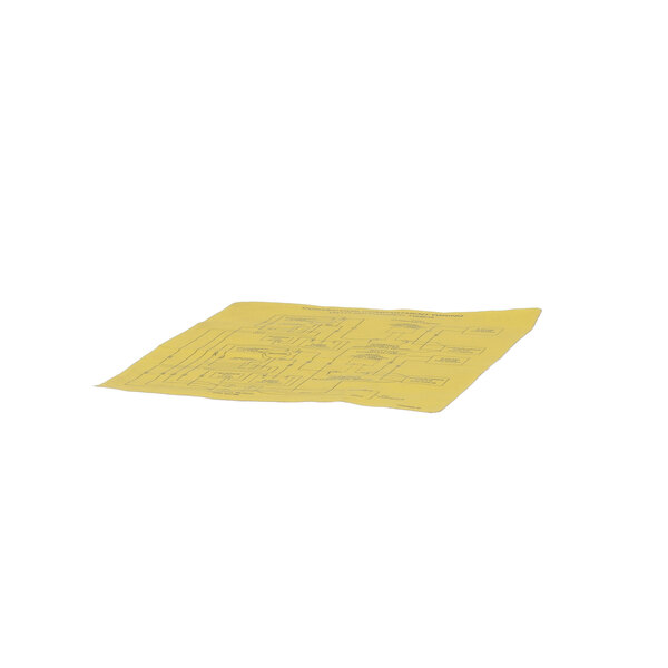 A yellow paper with black writing on it.