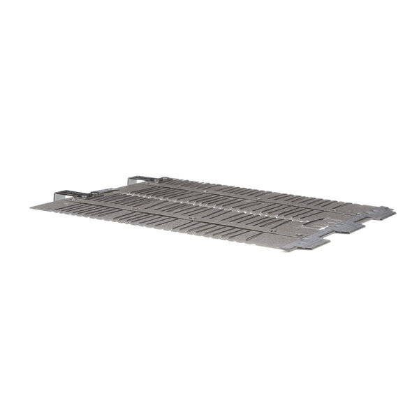 A Waring 104V 750W metal grate with two metal bars and a metal surface with holes.