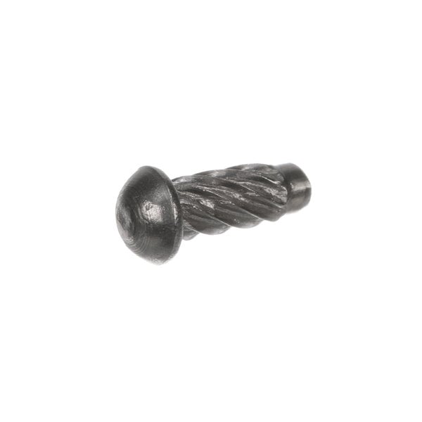 A close-up of a black metal Hobart drive screw with a metal ball.