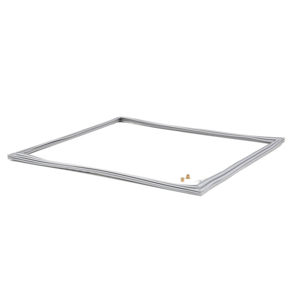 A white rectangular door gasket with a metal frame.