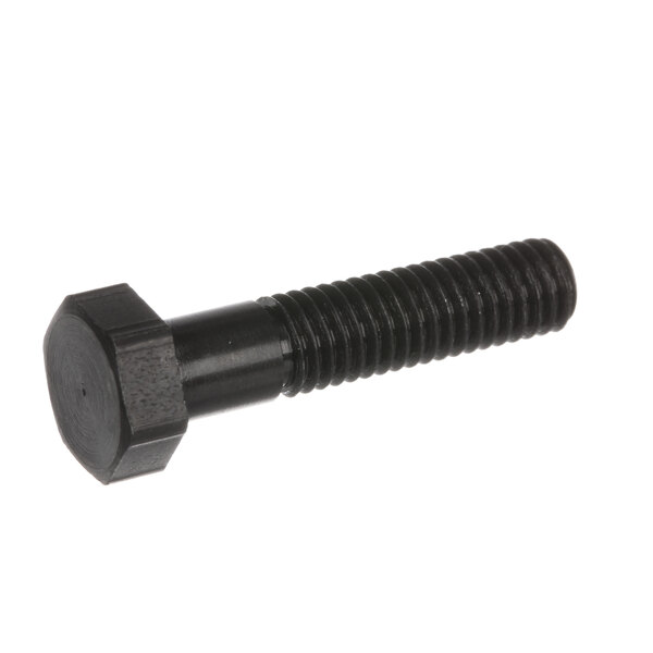 A close-up of a black hex screw.