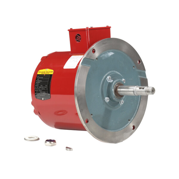 A red and silver Somat electric motor.
