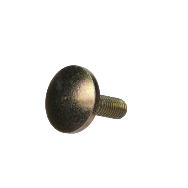 A close-up of a round metal Kelvinator leveling screw.