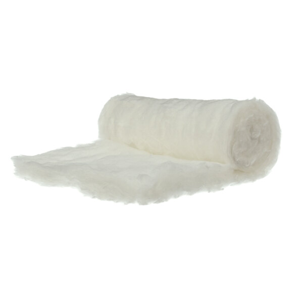 A roll of white fluffy fabric.