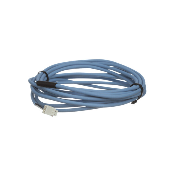 A blue Randell thermistor cable with a white connector.