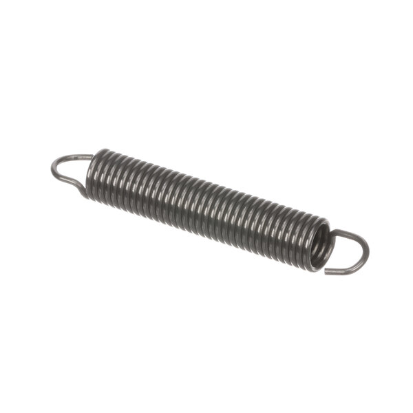 A metal spring with a black coil.