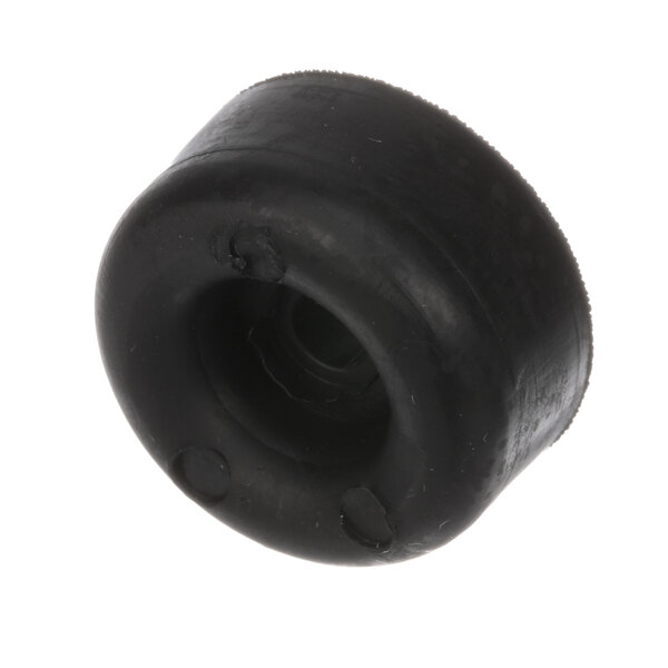 A black rubber Hobart foot with a round center.