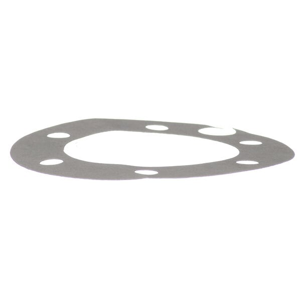 A white circular paper shim with holes.