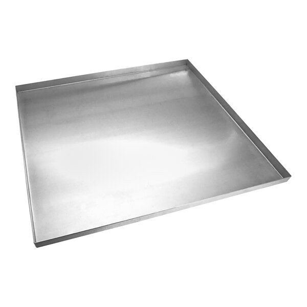 A stainless steel tray with metal covers.